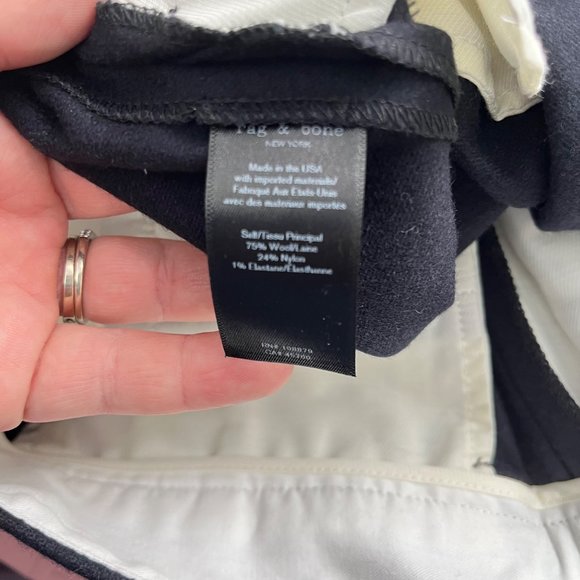 Rag & Bone Navy Blue Wool Nylon‎ Blend Wide Leg Trousers Size 0 - Picture 5 of 6